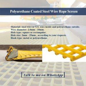 Polyurethane Coated Wire Rope Screen for Mining Anti Blinding D Polyurethane Coated Wire Rope Screen for Mining Anti Blinding D
