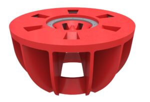 flotation2 Flotation rotor inspection showing wear pattern and dimensional measurement